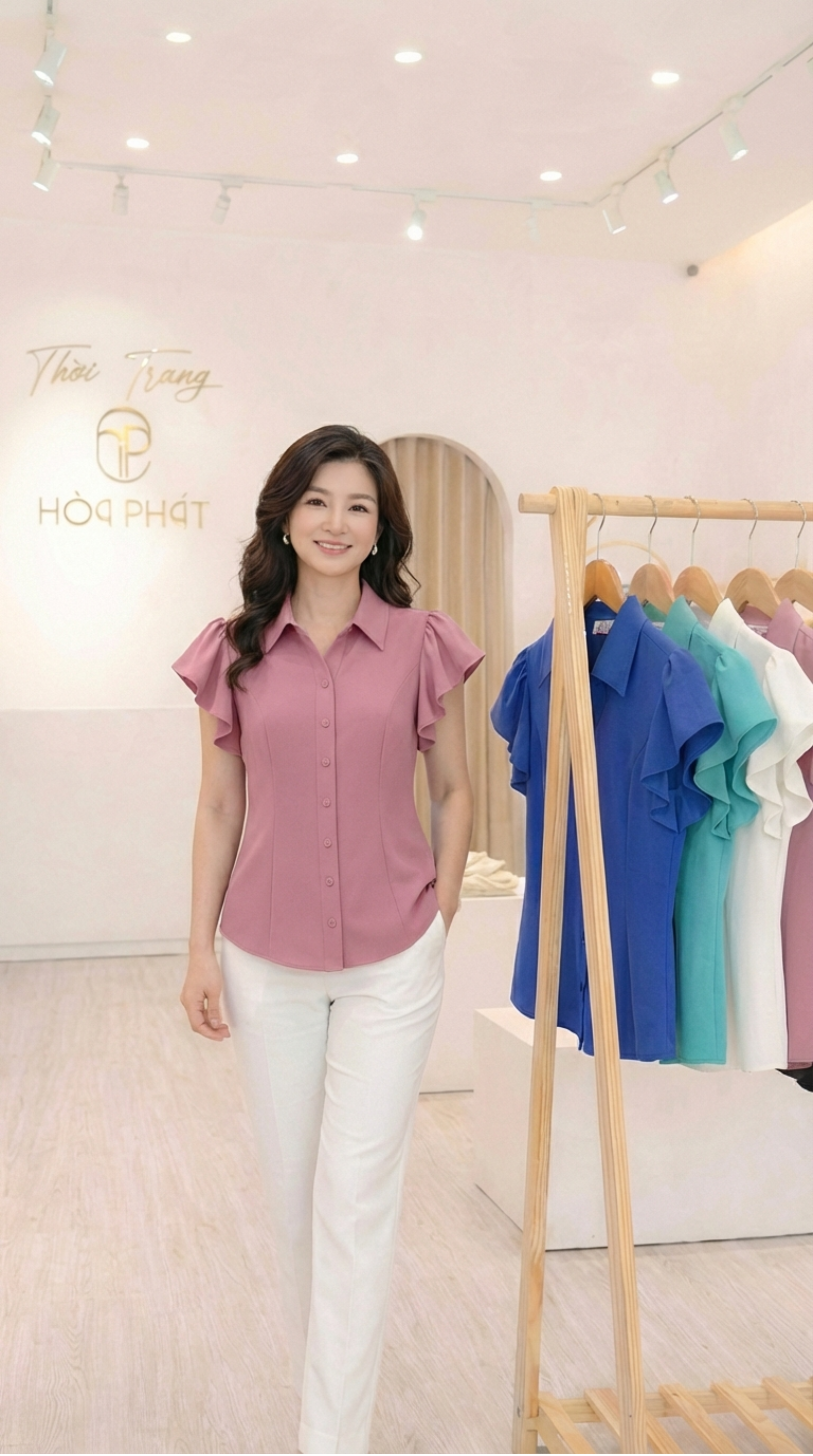 Áo sơ mi nữ cộc tay thanh lịch và phong cách